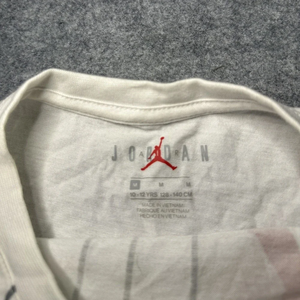 Jordan Jumpman Graphic Crop Top Boys Medium White Red Cotton‎ Sportswear